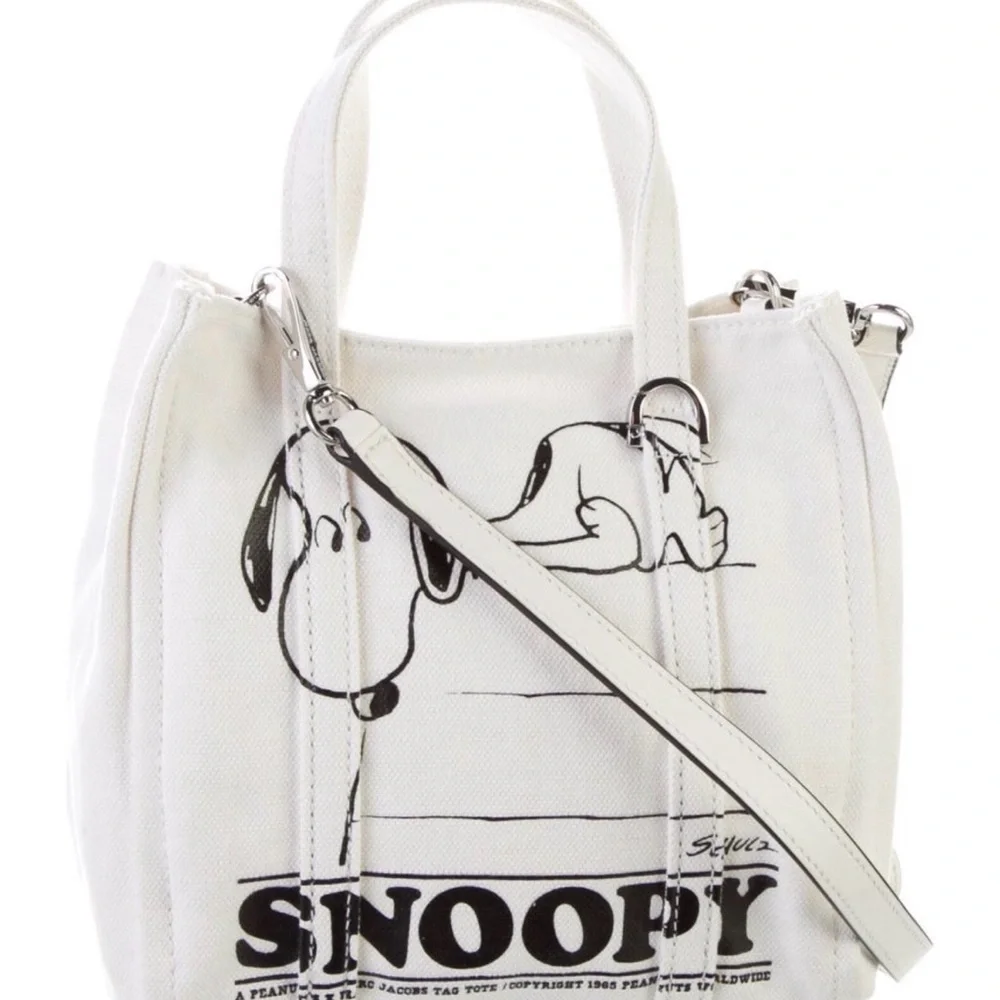 MARC JACOBS x PEANUTS Snoopy Tote Bag Medium 2 Way Open Top Japan Exclusive - Picture 4 of 17